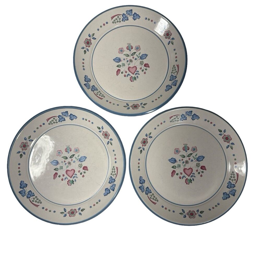 International Sugar Plum Stoneware Salad Plates Set Of 3 Farmhouse Country Chic